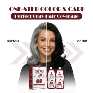 Tinta per <span class=keywords><strong>Capelli</strong></span> Cherry Dyeglow 500ml*2 con Estratti Vegetali, Non Macchia Cuoio Capelluto e Collo, Nutriente, Copertura Rapida del Bianco, Adatta per Pelli Sensibili - Product Image 4
