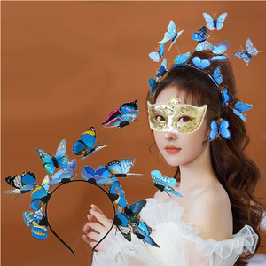 Sombrero Fascinador de Mariposas, Diadema de <span class=keywords><strong>Mariposa</strong></span> <span class=keywords><strong>Monarca</strong></span>, Corona para Fiesta del Té, Disfraz de Halloween, Adorno para la Cabeza - Product Image 5