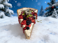 Pendentif de Noël en verre en forme de gâteau, décoration de fête, ornement créatif, accessoire en forme de boîte cadeau