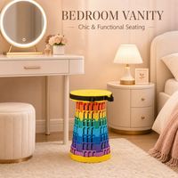 Chaise pliante colorée, chaise d'étirement, tabouret rond en plastique pour chambre à coucher, coiffeuse et table de maquillage
