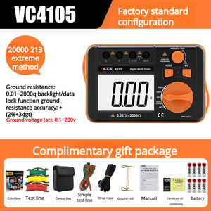Comprobador de Resistencia de Tierra Shengli VC4106A, Instrumento de Medición de Resistividad del Suelo de Alta Precisión para Protección contra Rayos - Product Image 4