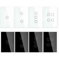 Interrupteur intelligent WiFi Tuya, norme australienne, compatible Alexa et Google Home, interrupteurs muraux sans fil à écran tactile en verre trempé, 1, 2, 3 ou 4 voies
