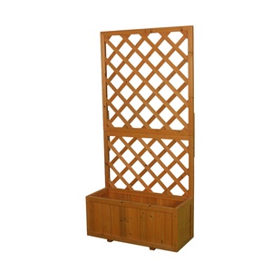 Quick delivery garden bed planter boxes solid wood vertical garden planter with trellis