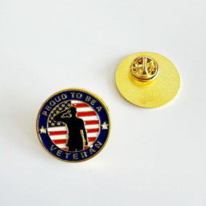 Kim loại mỹ cờ ve áo <span class=keywords><strong>Pin</strong></span> huy hiệu vòng hình dạng cựu chiến binh Trâm - Product Image 2