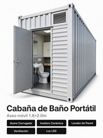 Bao Mvil Conteneur Sanitaire Simple Préfabriqué Portable en Acier Ondulé Durable pour Chantier 1.8x2.0m En Vente