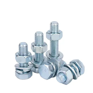 Customized Set Of Galvanized Inner/Outer Hexagon Bolts Screws With Nuts Washers Various Shaped Combination Hex Head Bolts