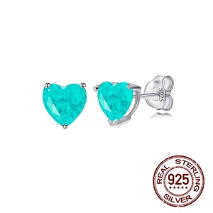 Boucles <span class=keywords><strong>d</strong></span>'oreilles classiques en <span class=keywords><strong>argent</strong></span> sterling S925 imitation tourmaline Paraiba, style brésilien populaire, pour femmes, bijoux fins - Product Image 5