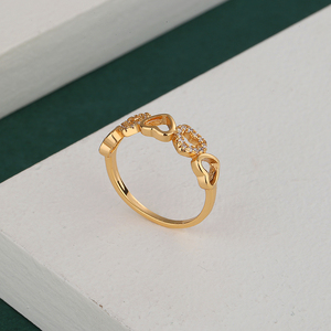 Exquisito Anillo de Corazón para Niña, Regalo, Anillo con Gema, Bague Coeur, Joyería Chapada en Oro de 18k, Anillo de Boda de Circonita al por Mayor - Product Image 6
