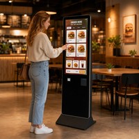 Kiosque de commande en libre-service à écran tactile vertical de 32/43 pouces avec imprimante intégrée, terminal de point de vente pour restaurant, vente en gros