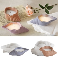 Moule en silicone MUYULINS pour pot de fleurs en plâtre, boîte de rangement coquillage, bougie aromatique en résine gel DIY, modèle 001