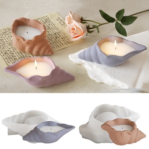 MUYULINS Factory DIY Gel Resin Aromatherapy Candle Cup Conch Storage Box Tabletop Plaster Flower Pot <b>Silicone</b> Mold - Product Image 3