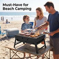 Barbecue portable pliable au charbon de bois pour la cuisson en plein air