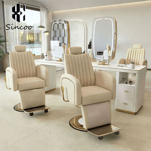 High Quality Double <b>Mirror</b> <b>Dressing</b> Station for Beauty Salons Hair Salon <b>Vanity</b> <b>Table</b> with Arched <b>Mirror</b> Salon Makeup <b>Table</b> - Product Image 5
