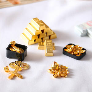 Accesorios para Casa de Muñecas, Mini Lingotes Ruyi, Barras de <span class=keywords><strong>Oro</strong></span> y Monedas de Cobre, Adornos en Miniatura - Product Image 1