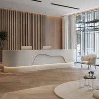 Comptoir de réception en bois laqué argent design moderne de luxe pour hôtels, petites boutiques et salons de beauté