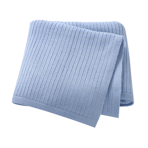 2024 mimixiong Offre Spéciale OEKO-TEX prix de gros bébé literie couleur unie nouveau-né bébé rayé tricoté couverture - Product Image 3