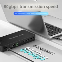 Kabel Data Thunderbolt 5 Bahan Aluminium Alloy 80G Transfer Kecepatan Tinggi 240W Pengisian Cepat Output Video 16K Dual Type-C PVC Berkualitas Tinggi