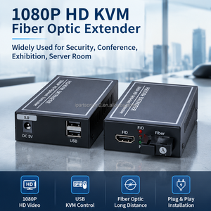 ชุดแปลงสัญญาณภาพและเสียง KVM ไฟเบอร์ออปติก 1080P พร้อมคีย์บอร์ดและเมาส์ USB รองรับ SC SMF ไฟเบอร์ ระยะ 20 กม. ผ่านตัวแปลงสัญญาณไฟเบอร์ออปติก - Product Image 4