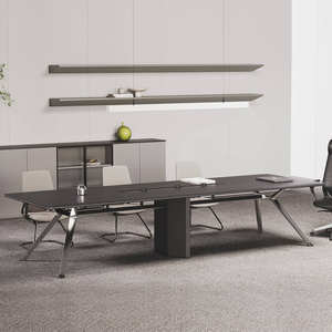 Table de conférence extensible moderne et simple, grande capacité, pour réunions multi-personnes, négociations, bureau de direction, design en bois, mobilier de bureau - Product Image 2