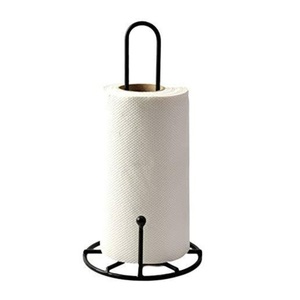 Porte-papier de cuisine en bois et en acier inoxydable, logo personnalisé imprimé, support de papier de cuisine classique fait à la main - Product Image 3