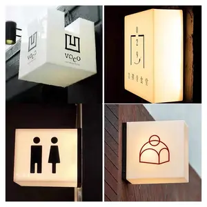 Design personalizado acrílico dupla face iluminado luz caixa porta cabeça luz caixa tabuleta