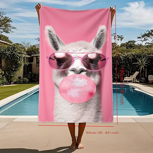 <span class=keywords><strong>Serviette</strong></span> de plage grande taille avec motif d'animaux de dessin animé <span class=keywords><strong>soufflant</strong></span> des bulles, serviettes de plage douces et confortables, légères et faciles à transporter - Product Image 2