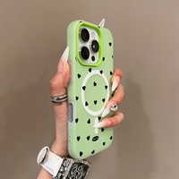 Coque de téléphone minimaliste noire en forme de cœur pour iPhone 17 Air 16 15 14 13 Pro Max, magnétique 2-en-1 antichoc en gelée, protection intégrale