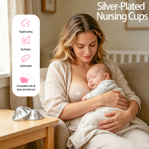 Tazze da allattamento placcate in argento che allattano al seno tazze d'argento riutilizzano tazze per capezzoli in argento per allattamento al seno scudo per capezzolo - Product Image 4