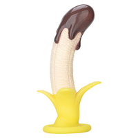 Bananen Dildo Zuignap 218mm Vloeibaar Siliconen Realistische Fruitvorm G-spot Massager 100% Waterdicht CE Gecertificeerd voor Vrouwen