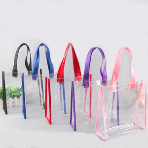wholesale Stadium Approved transparent large PVC Vinyl Clear Tote shopping Bags 12x12x6 for Work Sports School
