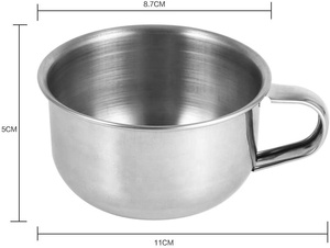 Nouveau gros en acier inoxydable Vintage tasse de rasage avec poignée Vegan blaireau ensemble rasage humide mousse tasse pour crème savon bol - Product Image 5