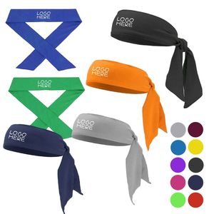 <span class=keywords><strong>Bandeau</strong></span> de sport BELLE WORLD personnalisé, couleur unie, large, antidérapant, en maille, à nouer, pour le tennis, le fitness et les sports - Product Image 3