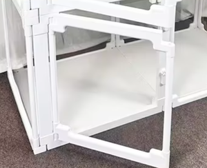 Clôture moderne pour chien de compagnie en ABS, matériau PET, <span class=keywords><strong>cage</strong></span> de sécurité entièrement transparente, conception sans fermeture pour une utilisation en intérieur, balcon, facile - Product Image 5