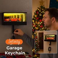 Support mural 3D en plastique pour clés de voiture, crochet de garage, porte-clés amusant avec miroir infini, organisateur de rangement