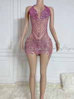 Robe de soirée sexy Ocstrade pour la Saint-Valentin, robe de soirée élégante en maille rouge avec strass, robe de soirée de luxe à col en V, Vestidos
