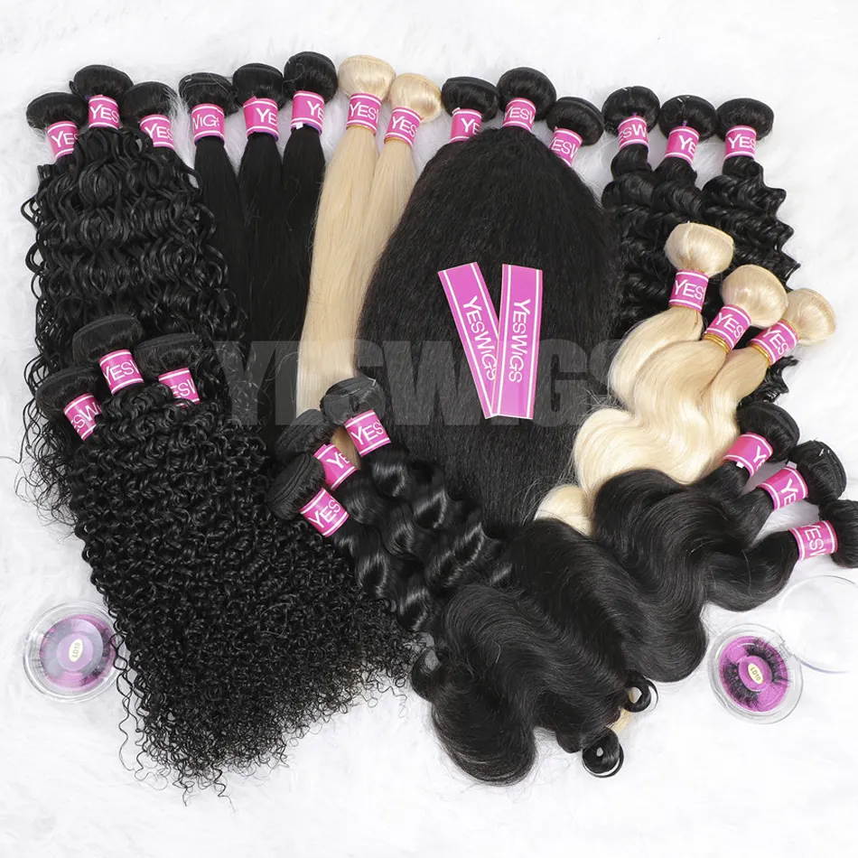 Оптовая продажа, свободные глубокие человеческие волосы Yeswigs, высококачественные пряди для наращивания, бразильские человеческие волосы, плетеные самые дорогие волосы Remy