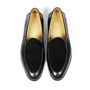 L32-B801 mocassini da uomo in pelle di capra in pelle scamosciata e pelle abbinata a punto Blake stile <span class=keywords><strong>smoking</strong></span> - Product Image 1