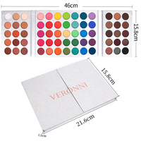 Palette de fards à paupières en poudre scintillante mate à haute pigmentation, résistante à l'eau, minérale, 65 couleurs, longue tenue, pour tous les tons de peau
