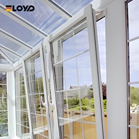 Eloyd Fenêtres à battants minces en aluminium de haute qualité Ouragan Impact Tilt Turn Glass Steel Swing Open Louver Curtain Villas Houses