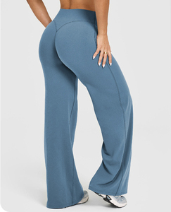 Calças de Yoga Femininas de Cintura Alta com Corte Reto, Calças de Treino Soltas para Atividades Casuais na Academia e Corrida - Product Image 1
