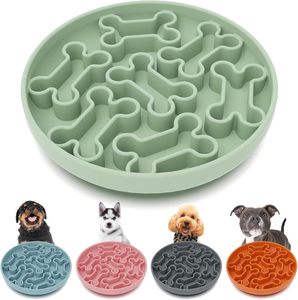ชามอาหารสัตว์เลี้ยงซิลิโคนแบบใหม่ ปลอดสาร BPA ช่วยให้กินช้าลง  แบบพกพา ปรับแต่งได้ ชามอาหารสุนัขแบบกินช้า - Product Image 1