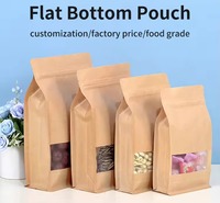 Sachets écologiques en papier kraft brun avec zip-lock pour biscuits avoine noix épices friandises pour animaux de compagnie grains de café sac