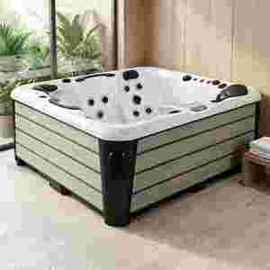 Vasca Idromassaggio Rotonda Interrata <span class=keywords><strong>per</strong></span> 3-4 Persone, <span class=keywords><strong>Jacuzzi</strong></span> Esterna Popolare in Acrilico, Spa Idromassaggio - Product Image 1