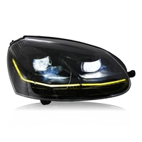 Phare de voiture pour VW Golf 5, projecteur LED, lentille de projecteur, 2006-2011, yeux de démon jaunes, phares bicolores modifiés
