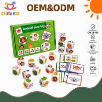 Juguete Educativo de Madera para la Primera Infancia: Dados de Animales para Juego de Emparejamiento, Entrenamiento de Concentración y Cognición
