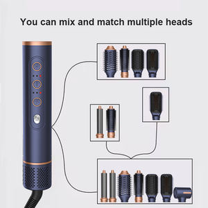 Multifunktionaler Haarstyler und Föhn Infrarot-Heißluftbürste Haarstyling-<span class=keywords><strong>Tool</strong></span> Rotierender Lockenstab Haarglättungsbürste Volumen-Kamm - Product Image 3