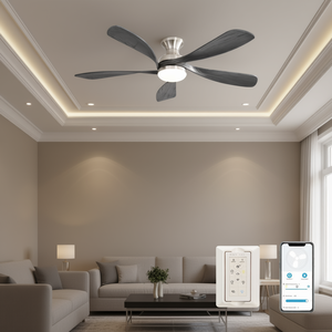 Ventilador de Techo Inteligente de 52 Pulgadas con Luz LED, Motor DC, Control Remoto y Operación por Aplicación para Uso Doméstico - Product Image 2
