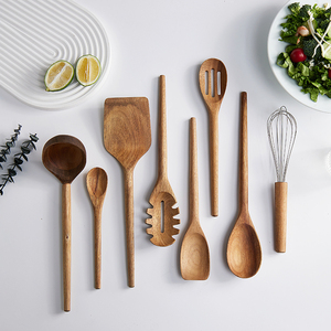 Cucchiaio da Zuppa <span class=keywords><strong>in</strong></span> Legno di Acacia con Manico Lungo, Mestolo <span class=keywords><strong>in</strong></span> Legno Massiccio per Cucina - Product Image 4