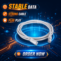 Cable de Conexión RJ45 UTP Cat6A Sin Blindaje, Cable Ethernet de Cobre Puro para Comunicación de Red de 10 Gbps y Centro de Datos