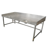 Table de travail pour four à micro-ondes en acier inoxydable robuste OEM Table autoportante pour dosseret à trois côtés pour restaurant, magasin de bonbons